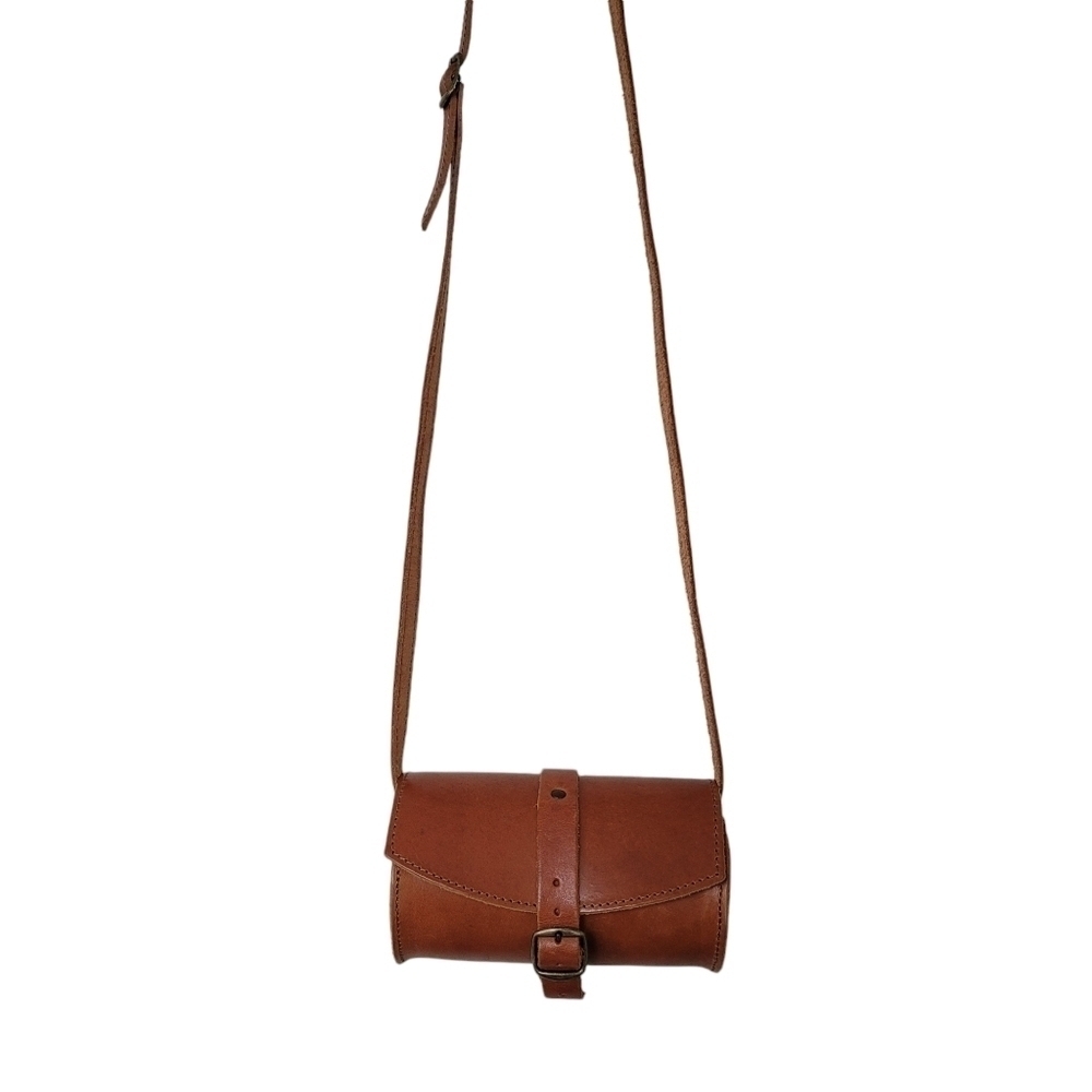 Genuine Leather Cylinder Shape Mini Crossbody Bag Handmade in Greece - Picture 3 of 15